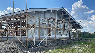 Покрасили фахверк 216м2 в Харлушах
