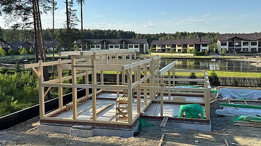 Монтаж силового каркаса Виллы в Екатеринбурге